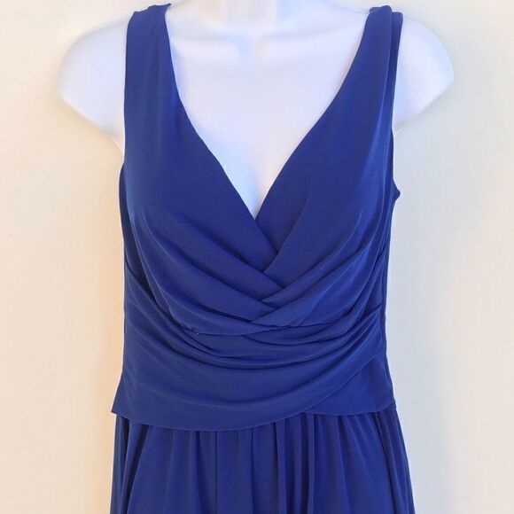 Suzi Chin for Maggy Boutique Royal Blue Dress sz 4 - Picture 7 of 8